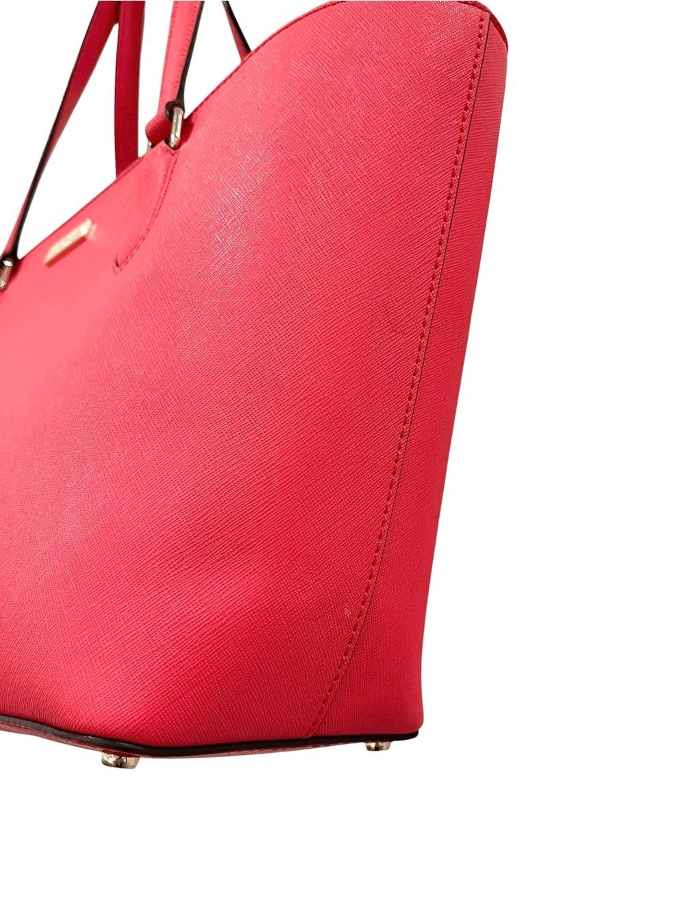 Kate Spade New York Hot Pink Leather Double Handles Tote Bag NWOT - Picture 4 of 12